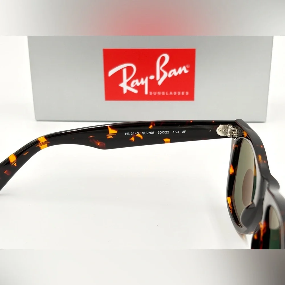 Polarized Ray Ban Tortoise Frame G-15 Glass Lens Wayfarer RB2140  50-22-150 - Picture 4 of 6